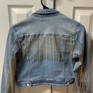 Denim  jean jacket with fringes